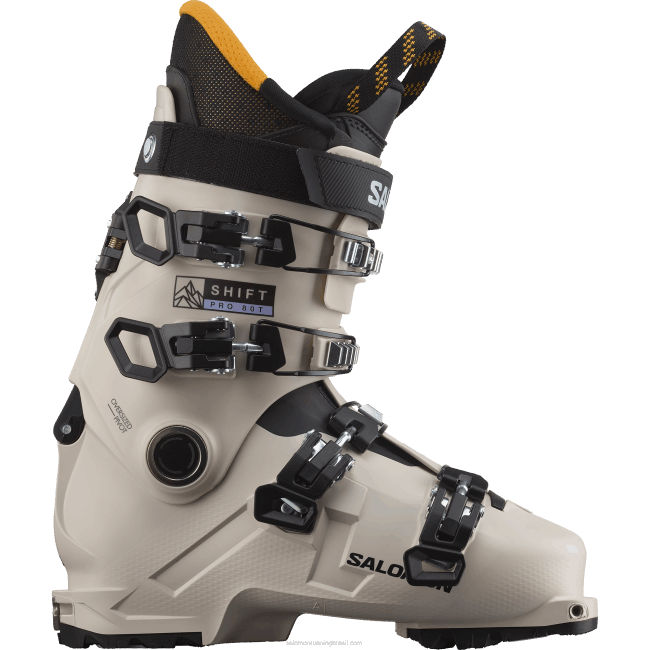 Salomon46081372 júnior - botas all-mountain infantil - shift pro 80t em dia chuvoso/preto/energia solar