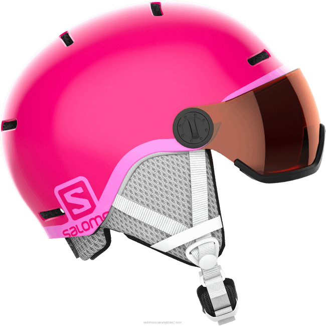 Salomon46081389 júnior - capacete infantil - viseira grom brilhante/rosa