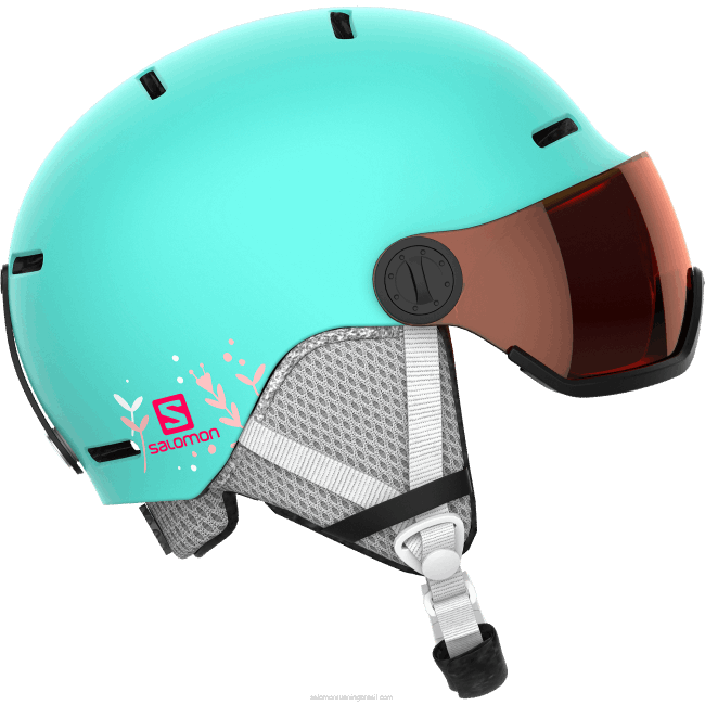 Salomon46081390 júnior - capacete infantil - viseira grom aruba brilhante