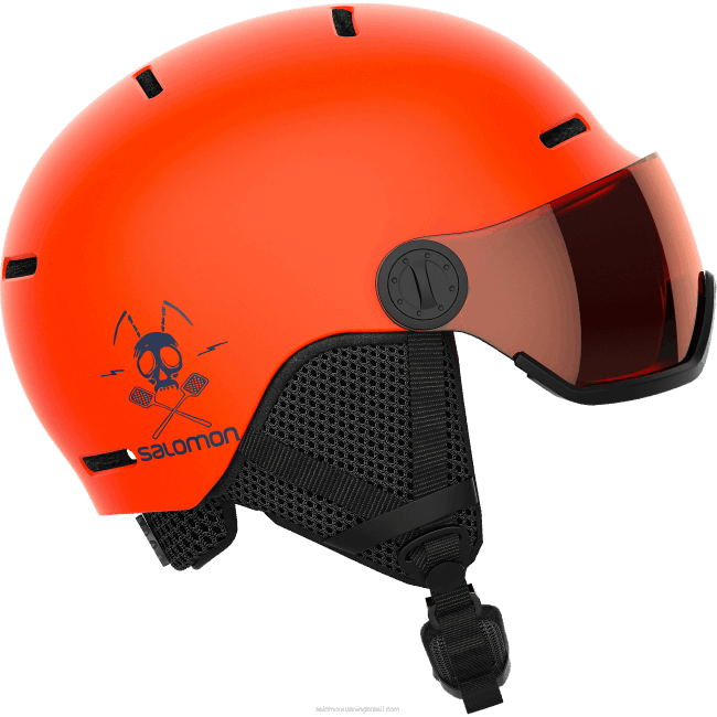 Salomon46081392 júnior - capacete infantil - viseira grom chama