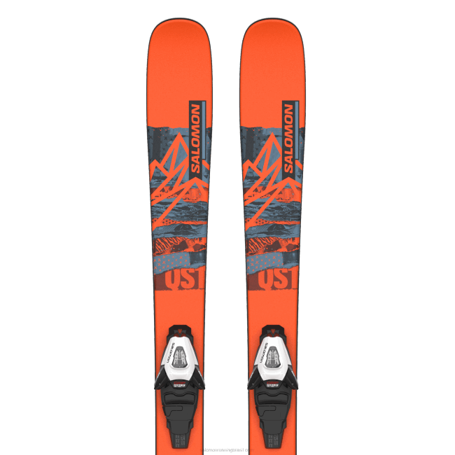 Salomon46081368 júnior - pacote de esqui freestyle infantil - qst spark s (e c5) chama/copen azul/preto