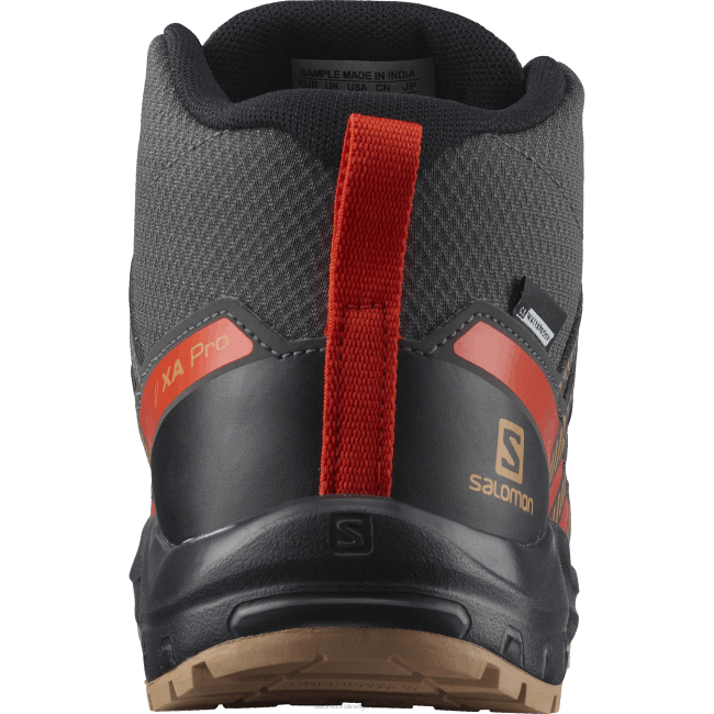 Salomon46081342 júnior - sapatos infantis - xa pro v8 mid clima à prova d'água imã/bolota/tomate cereja