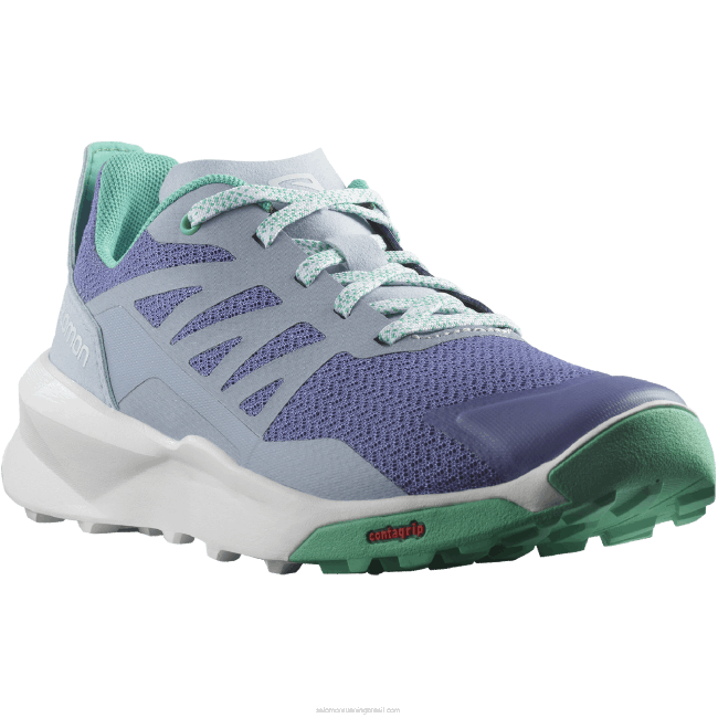 Salomon46081348 júnior - sapatos infantis - patrulha manhã de veludo/azul zen/folha de menta