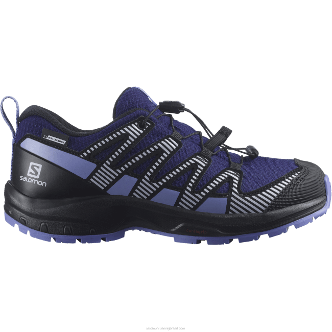 Salomon46081359 júnior - sapatos infantis - xa pro v8 clima à prova d'água aura astral/negro/urze roxo