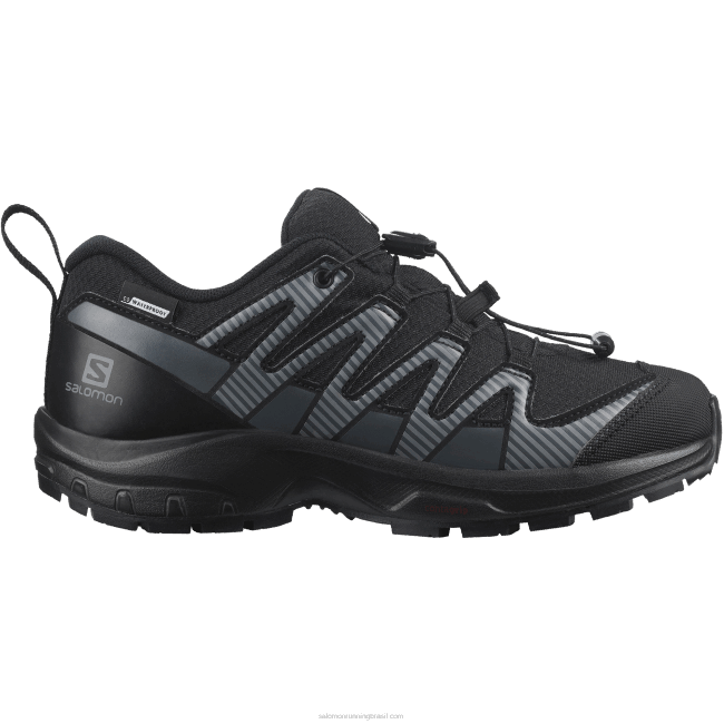 Salomon46081360 júnior - sapatos infantis - xa pro v8 clima à prova d'água preto/ébano