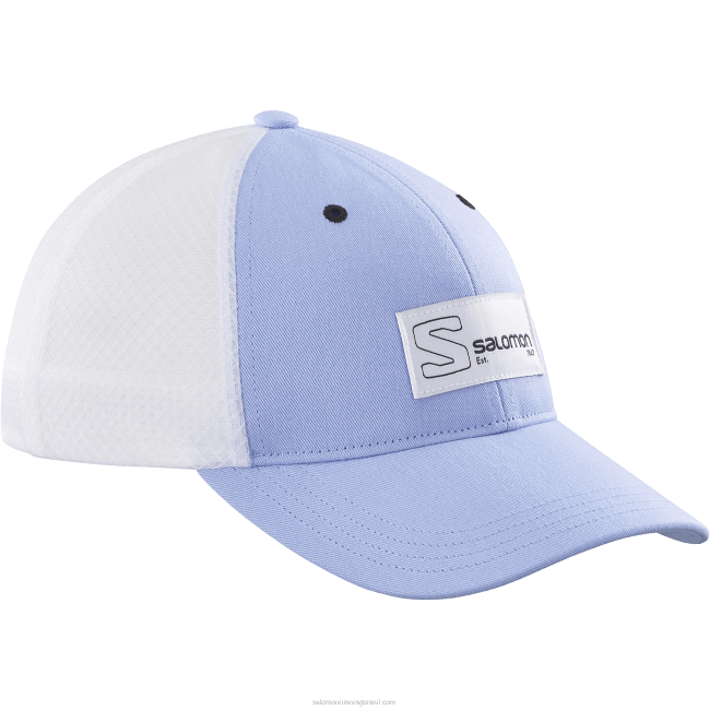 Salomon4608436 boné curvo masculino - trucker serenidade/branco