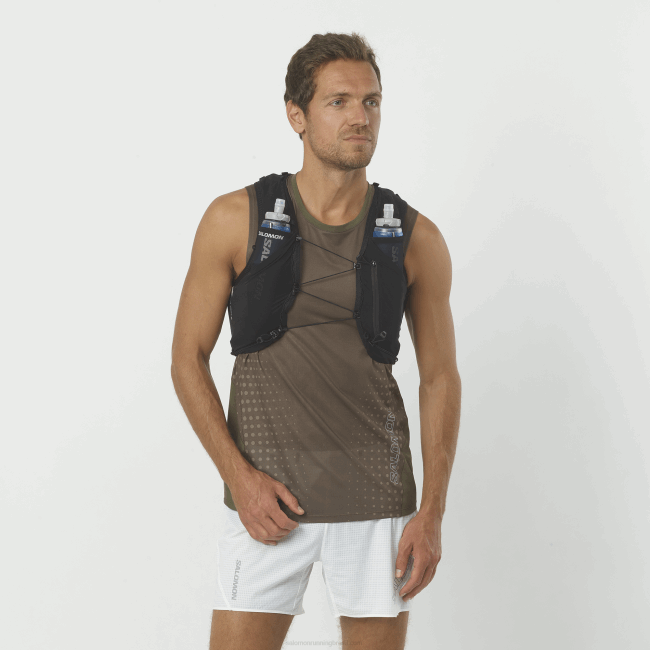 Salomon4608317 colete de corrida masculino com frascos inclusos - adv skin 5 preto/ébano