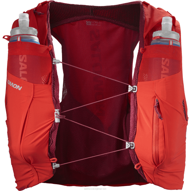 Salomon4608339 colete de corrida masculino com frascos inclusos - sense pro 5 vermelho ardente/ébano/cabernet