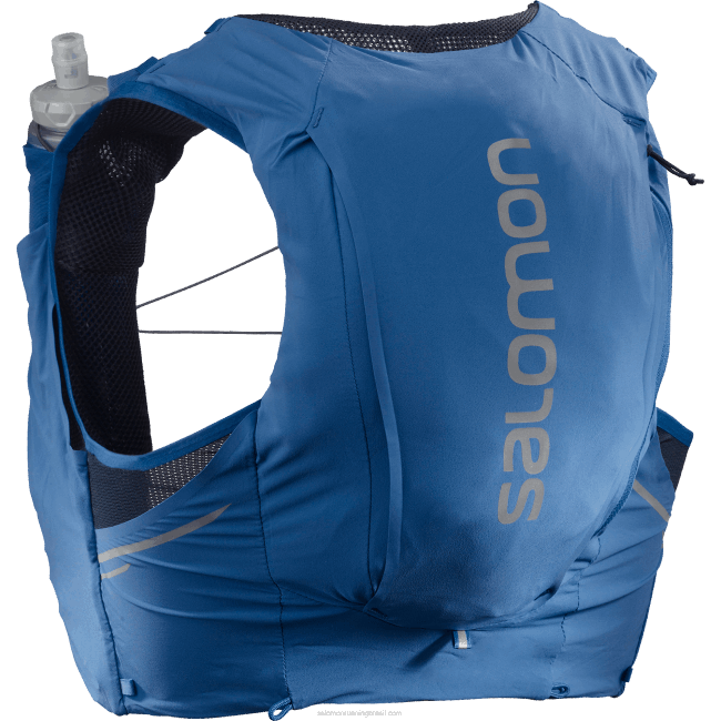 Salomon4608343 colete de corrida masculino com frascos inclusos - sense pro 10 azul náutico/ébano/mood indigo