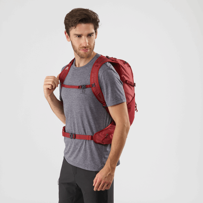 Salomon4608367 bolsa masculina para o dia a dia - trailblazer 30 pimenta malagueta/dália vermelha/ébano