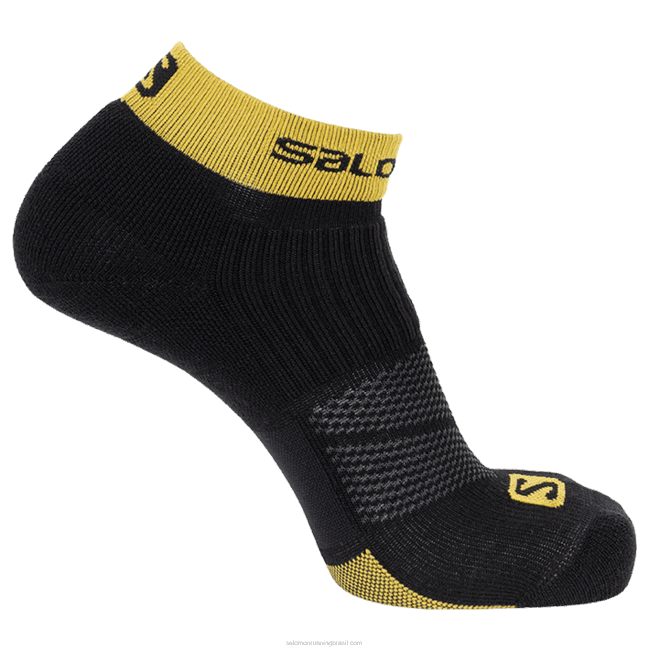 Salomon4608466 meias masculinas - x ultra tornozelo preto/açafrão