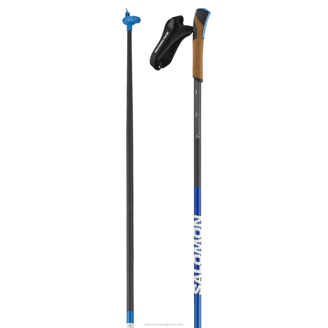 Salomon4608728 bastões nórdicos clássicos de patinação masculina - kit de clique em carbono s/lab raça azul