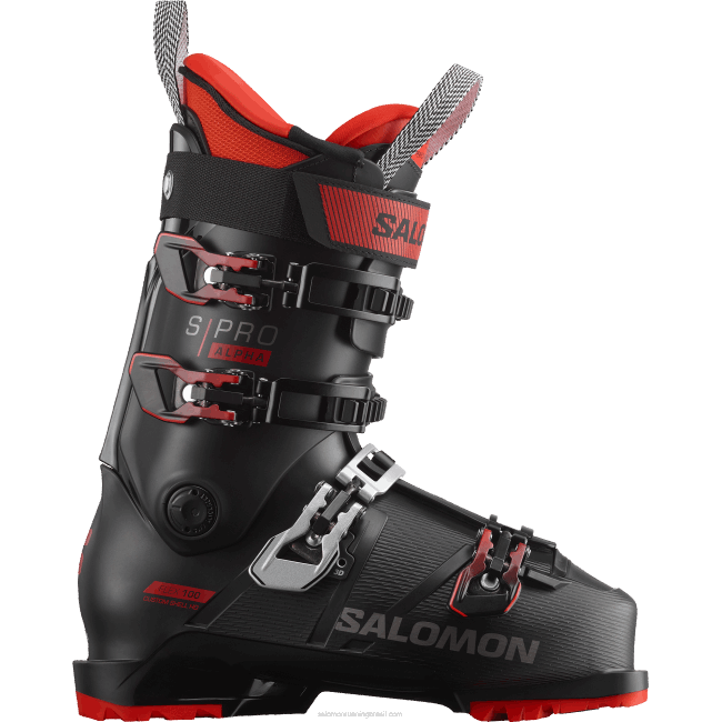 Salomon46081235 botas de pista para homem - s/pro alpha 100 preto/vermelho