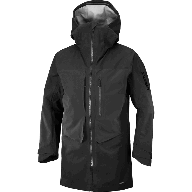 Salomon4608550 jaqueta shell masculina - 3L de comprimento preto profundo