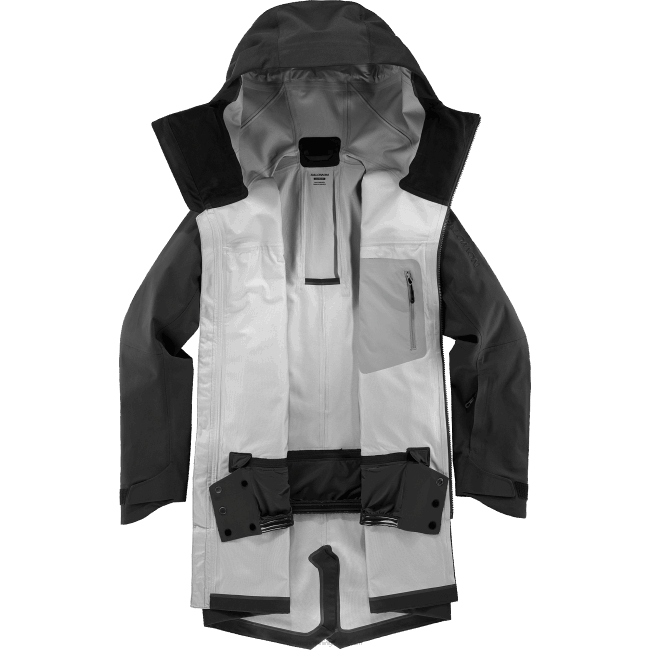 Salomon4608550 jaqueta shell masculina - 3L de comprimento preto profundo