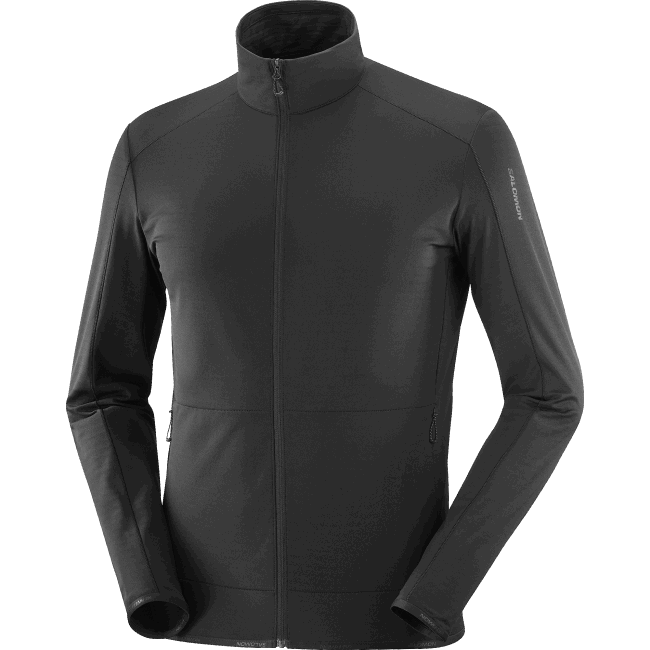 Salomon4608556 Jaqueta midlayer masculina com zíper completo - Essential Lightwarm preto profundo