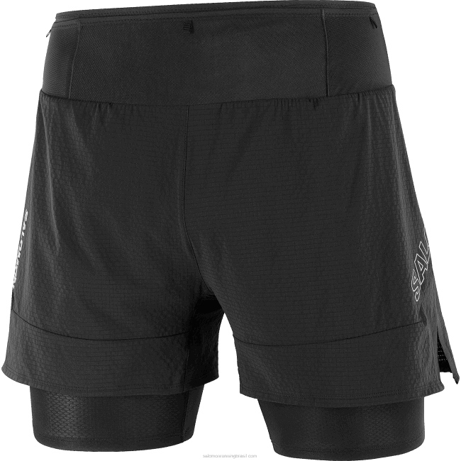 Salomon4608292 calções de homem - sense aero 2in1 preto profundo
