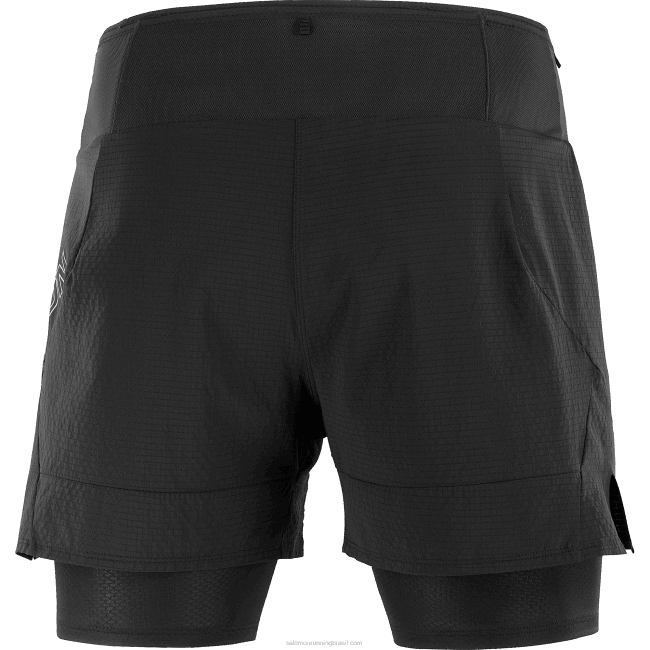 Salomon4608292 calções de homem - sense aero 2in1 preto profundo