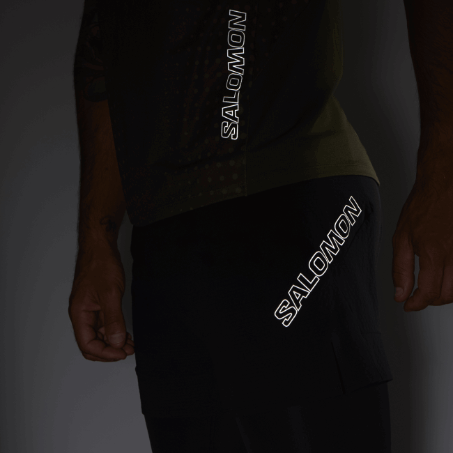 Salomon4608292 calções de homem - sense aero 2in1 preto profundo
