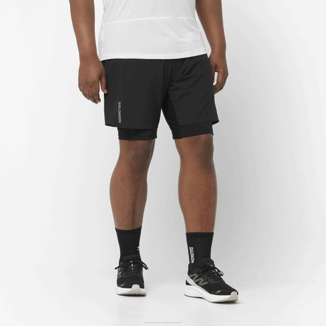 Salomon4608300 shorts masculino - cross twinskin preto
