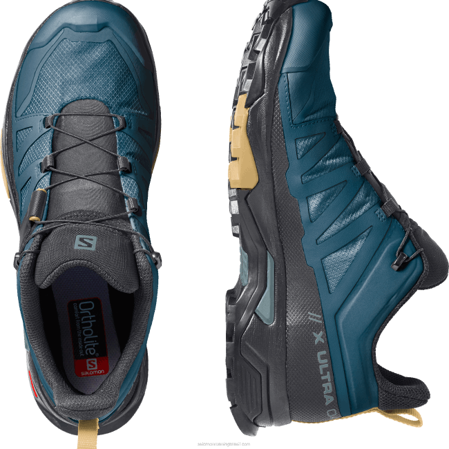 Salomon460817 sapatos de caminhada masculinos - x ultra 4 gore-tex legião azul/preto/folha de outono