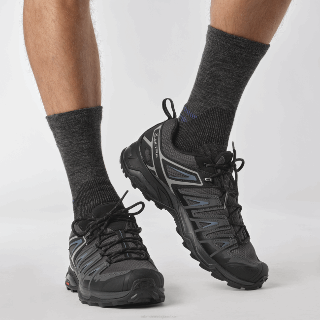 Salomon460821 tênis de caminhada masculino - x ultra pioneiro aero cinzas preto/ébano/azul
