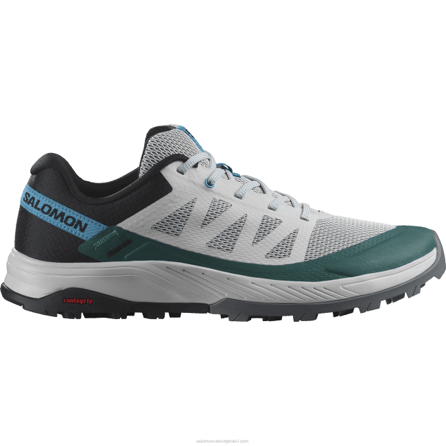 Salomon460823 sapatos de caminhada masculinos - outrise rocha lunar/preta/azul argel