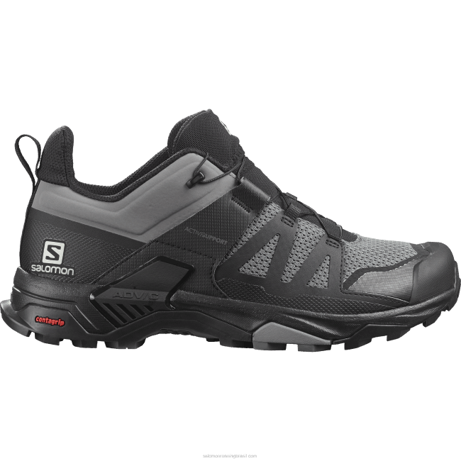 Salomon460826 sapatos de caminhada masculinos - x ultra 4 sombra tranquila/preto