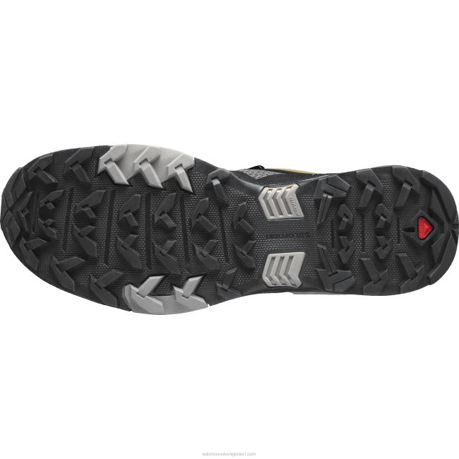 Salomon460827 sapatos de caminhada masculinos - x ultra 4 cordão elástico/preto/vintage caqui