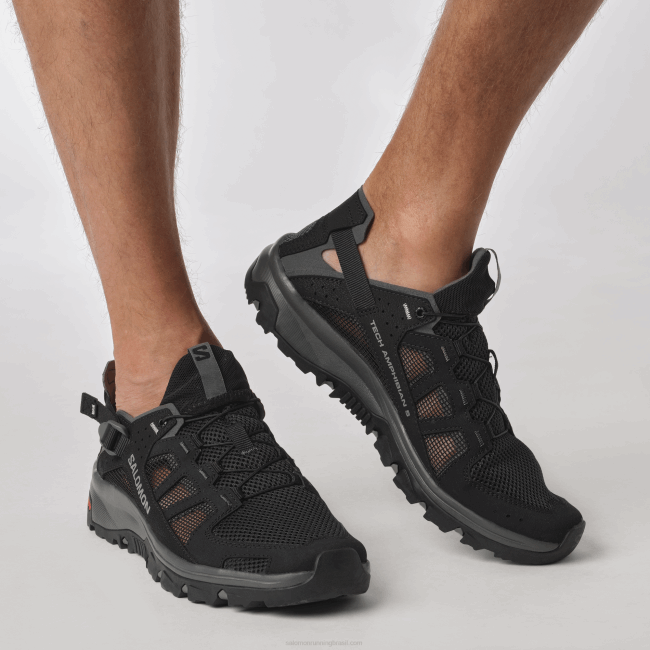Salomon46082 sapatos de água para homem - techamphibian 5 preto/ímã/monumento