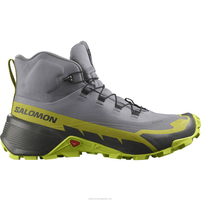 Salomon460835 botas de caminhada masculinas - caminhada cruzada 2 mid gore-tex sombra tranquila/lima ácida/lima dourada