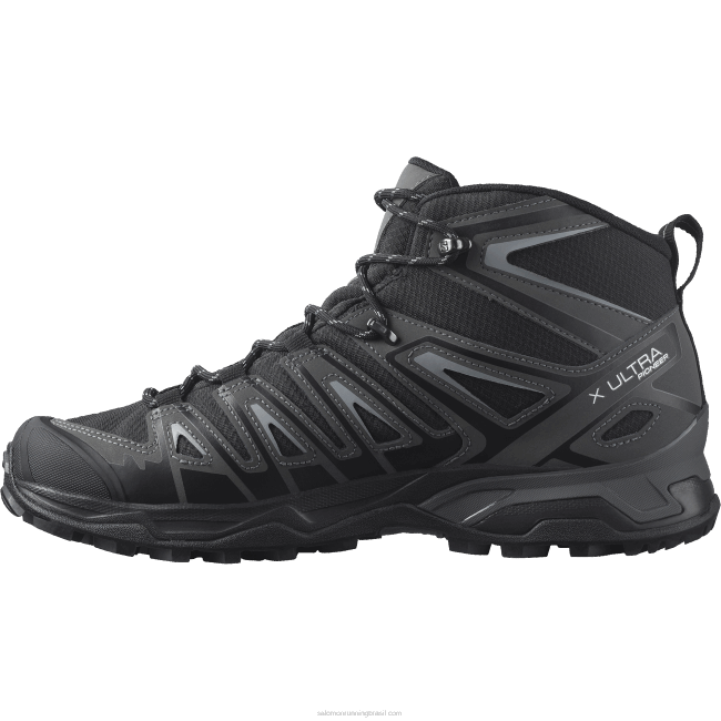 Salomon460840 botas de caminhada masculinas - x ultra pioneiro mid clima à prova d'água preto/ímã/monumento