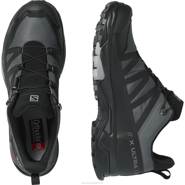 Salomon460841 sapatos de caminhada masculinos - x ultra 4 wide gore-tex ímã/preto/monumento