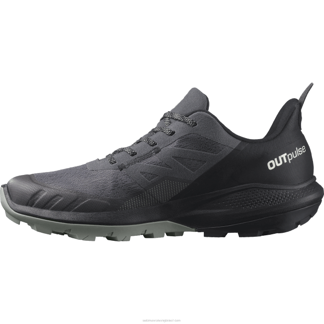 Salomon460844 sapatos de caminhada masculinos - outpulse gore-tex ímã/preto/ferro forjado