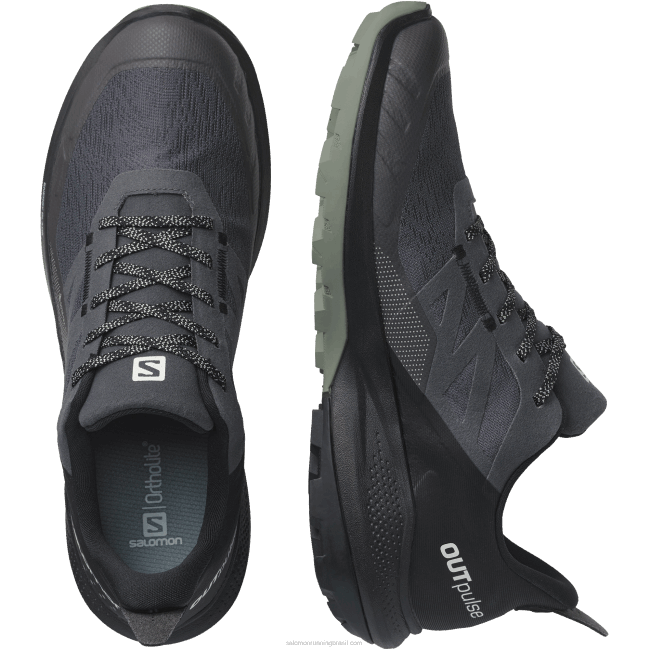 Salomon460844 sapatos de caminhada masculinos - outpulse gore-tex ímã/preto/ferro forjado
