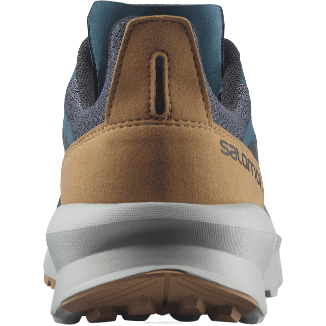 Salomon460846 sapatos de caminhada masculinos - patrulha ímã/azul pérola/marrom tabaco