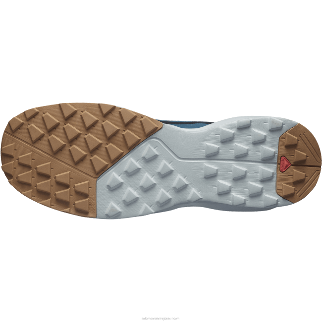 Salomon460846 sapatos de caminhada masculinos - patrulha ímã/azul pérola/marrom tabaco