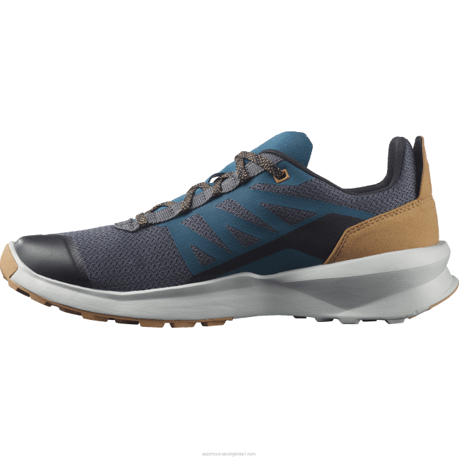 Salomon460846 sapatos de caminhada masculinos - patrulha ímã/azul pérola/marrom tabaco