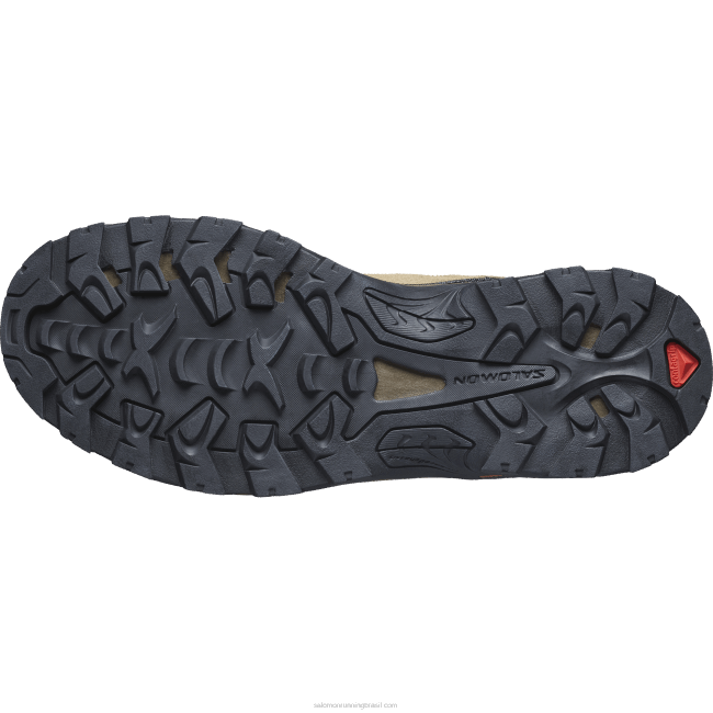 Salomon460852 botas de caminhada de couro para homem - quest rove gore-tex canguru/kelp/preto