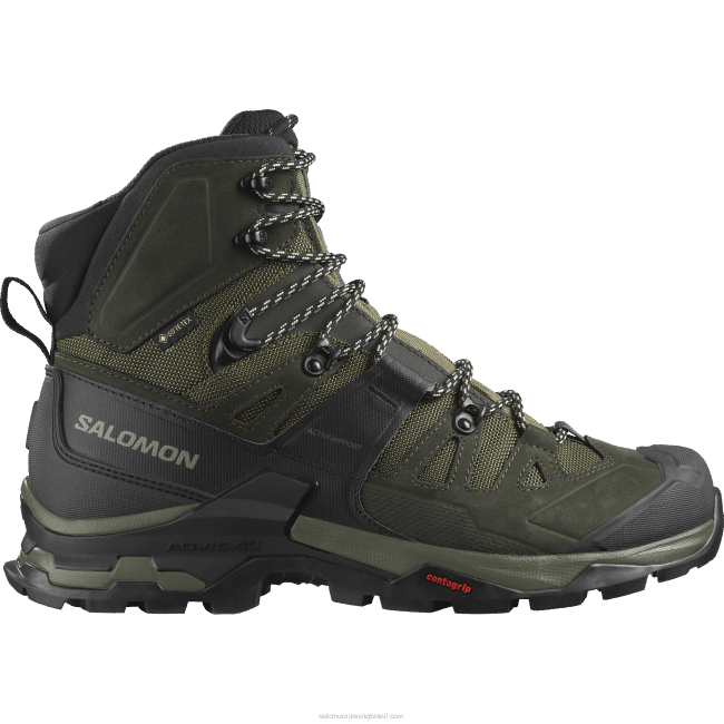Salomon46085 botas masculinas de couro - quest 4 gore-tex noite de oliva/turfa/safari