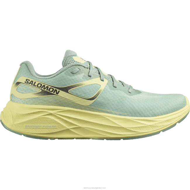 Salomon46081062 tênis de corrida masculino - aero glide granito verde/amarelo íris/branco