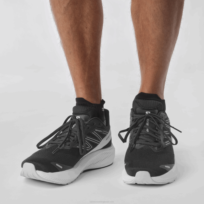 Salomon46081067 tênis de corrida masculino - aero blaze rocha negra/branca/lunar