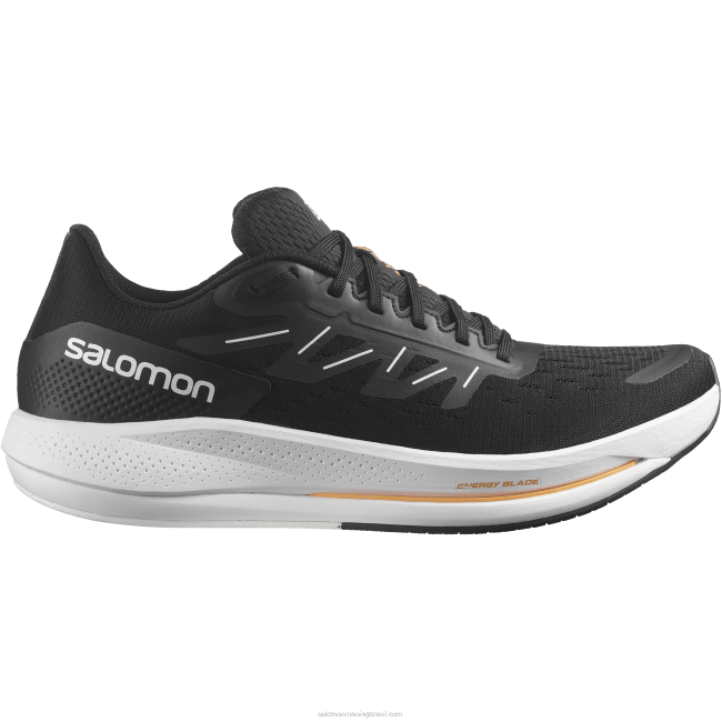 Salomon46081078 tênis de corrida masculino - spectur preto/branco/laranja brilhante