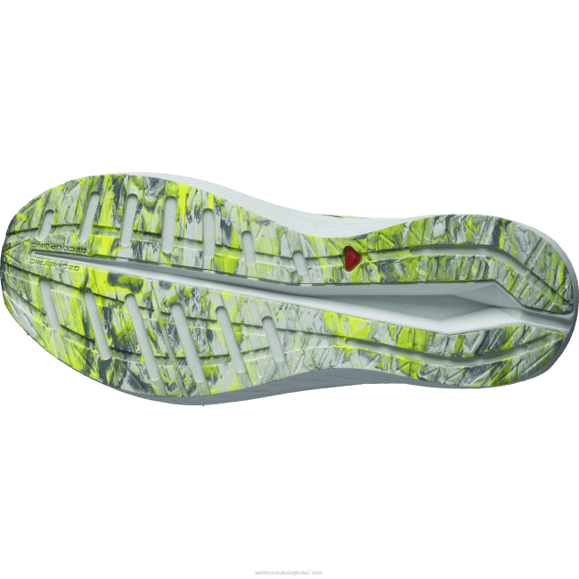 Salomon460859 tênis de corrida masculino - aero volt branco/azul china/amarelo de segurança