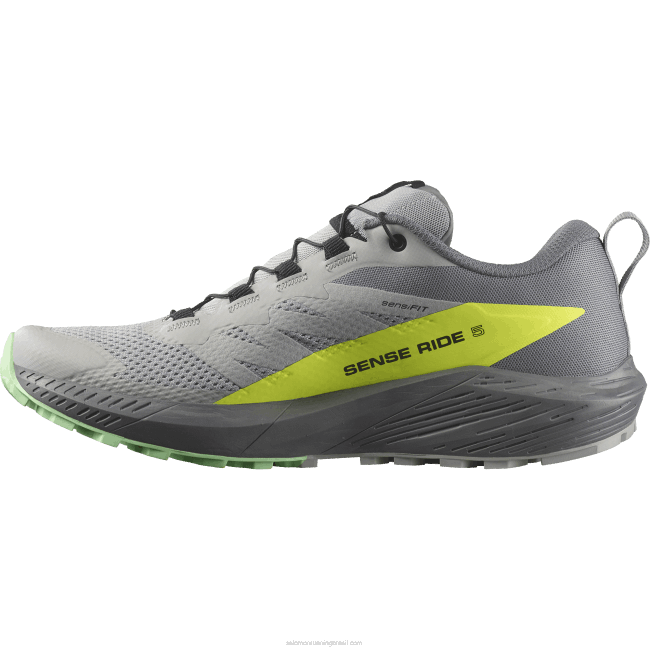 Salomon46081431 Tênis de corrida masculino - Sense Ride 5 liga/sombra silenciosa/amarelo de segurança