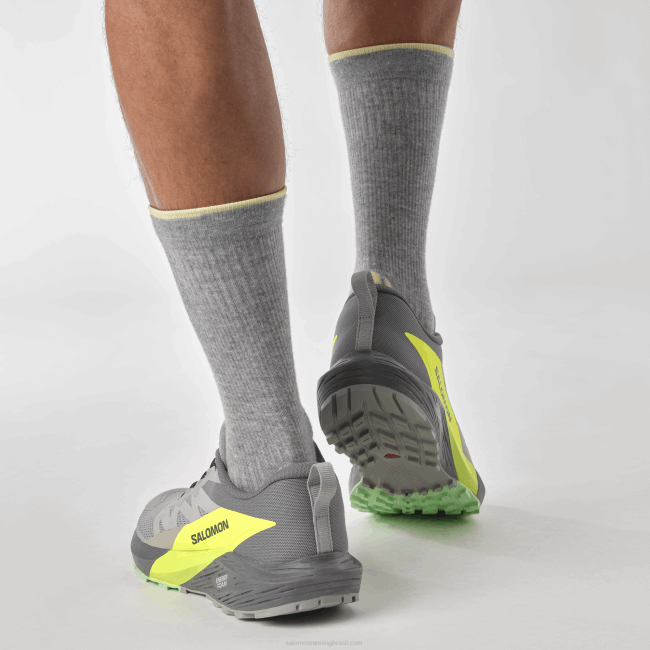 Salomon46081431 Tênis de corrida masculino - Sense Ride 5 liga/sombra silenciosa/amarelo de segurança