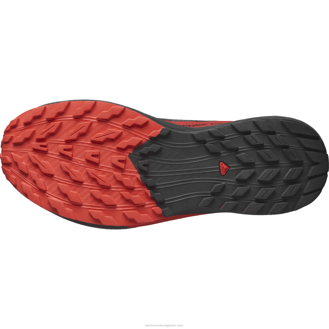 Salomon46081432 Tênis de corrida masculino - Sense Ride 5 preto/vermelho ardente