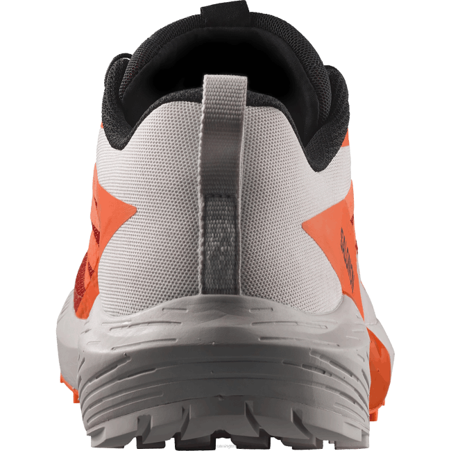 Salomon46081434 Tênis de corrida masculino - Sense Ride 5 rocha lunar/laranja chocante/vermelho ardente