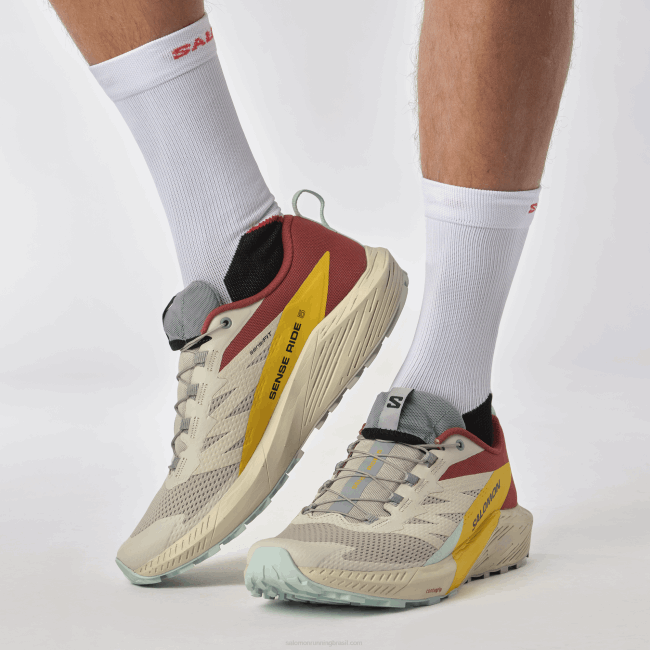 Salomon46081435 Tênis de corrida masculino - Sense Ride 5 dia chuvoso/molho quente/frésia