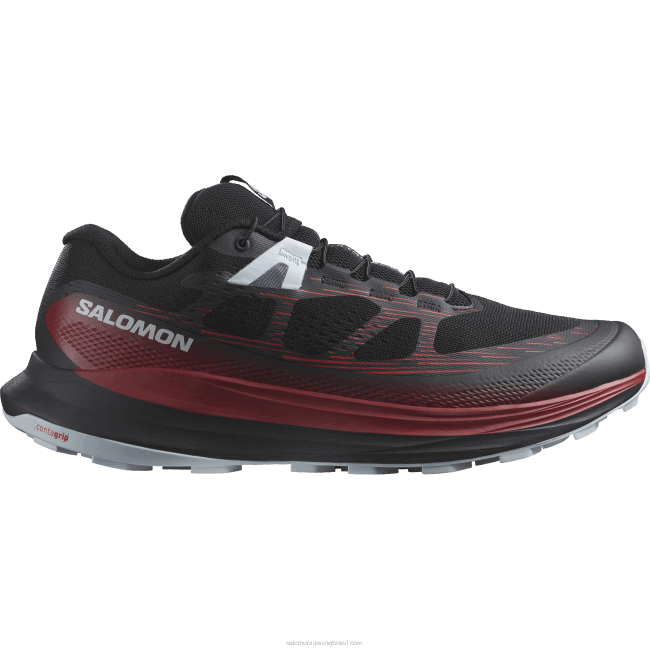 Salomon46081439 tênis de corrida masculino - ultra glide 2 preto/biking vermelho/azul pérola